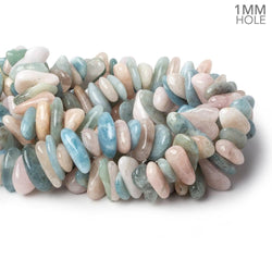 19x12-24x17mm Multi Beryl center drilled elongated plain nuggets 16 inch 64 large hole beads AA (ONLINE ORDER ONLY)