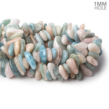 19x12-24x17mm Multi Beryl center drilled elongated plain nuggets 16 inch 64 large hole beads AA (ONLINE ORDER ONLY)