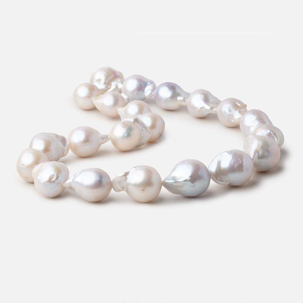 19x13-21x15mm White Ultra Baroque Freshwater Pearls 15.5 inch 21 pieces (ONLINE ORDER ONLY)