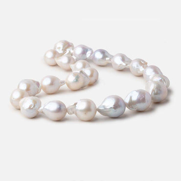 19x13-21x15mm White Ultra Baroque Freshwater Pearls 15.5 inch 21 pieces (ONLINE ORDER ONLY)