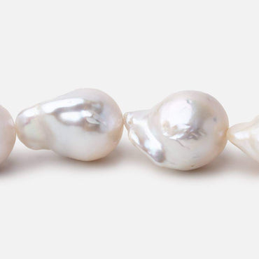 19x13-21x15mm White Ultra Baroque Freshwater Pearls 15.5 inch 21 pieces (ONLINE ORDER ONLY)