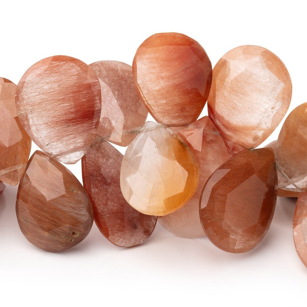 19x13-22x15mm Rutilated Quartz Faceted Pear Beads 8 inch 34 pieces (ONLINE ORDER ONLY)
