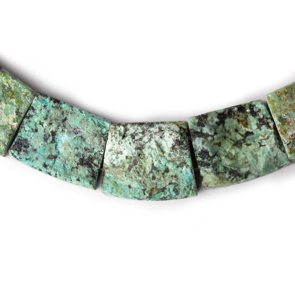 19x13-23x19mm African Turquoise Matte & Polished Fancy Shape Collar 24 beads 15 inch (ONLINE ORDER ONLY)