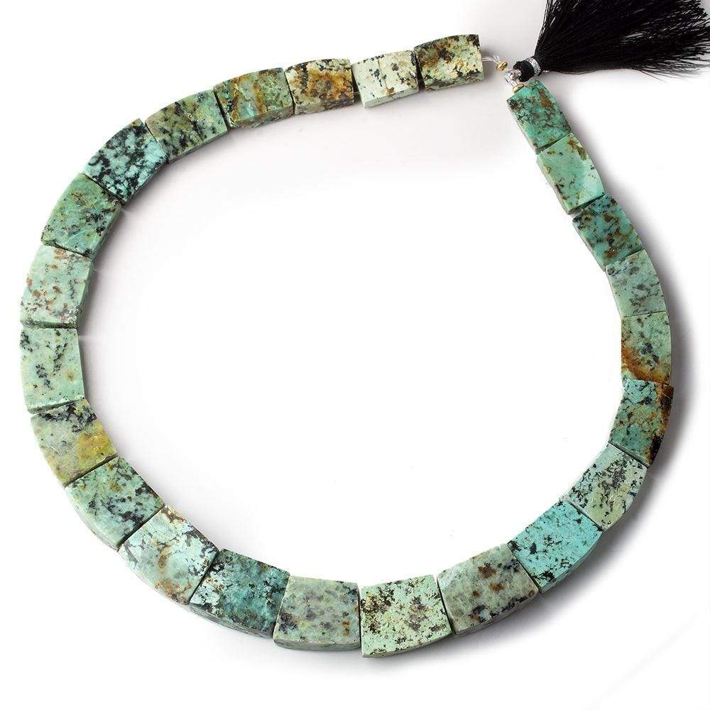 19x13-23x19mm African Turquoise Matte & Polished Fancy Shape Collar 24 beads 15 inch (ONLINE ORDER ONLY)