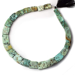 19x13-23x19mm African Turquoise Matte & Polished Fancy Shape Collar 24 beads 15 inch (ONLINE ORDER ONLY)