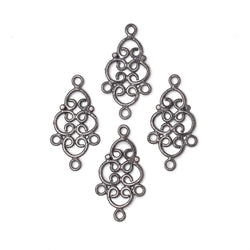 19x13mm Filigree 3 Ring Charm Set of 4 pieces (ONLINE ORDER ONLY)