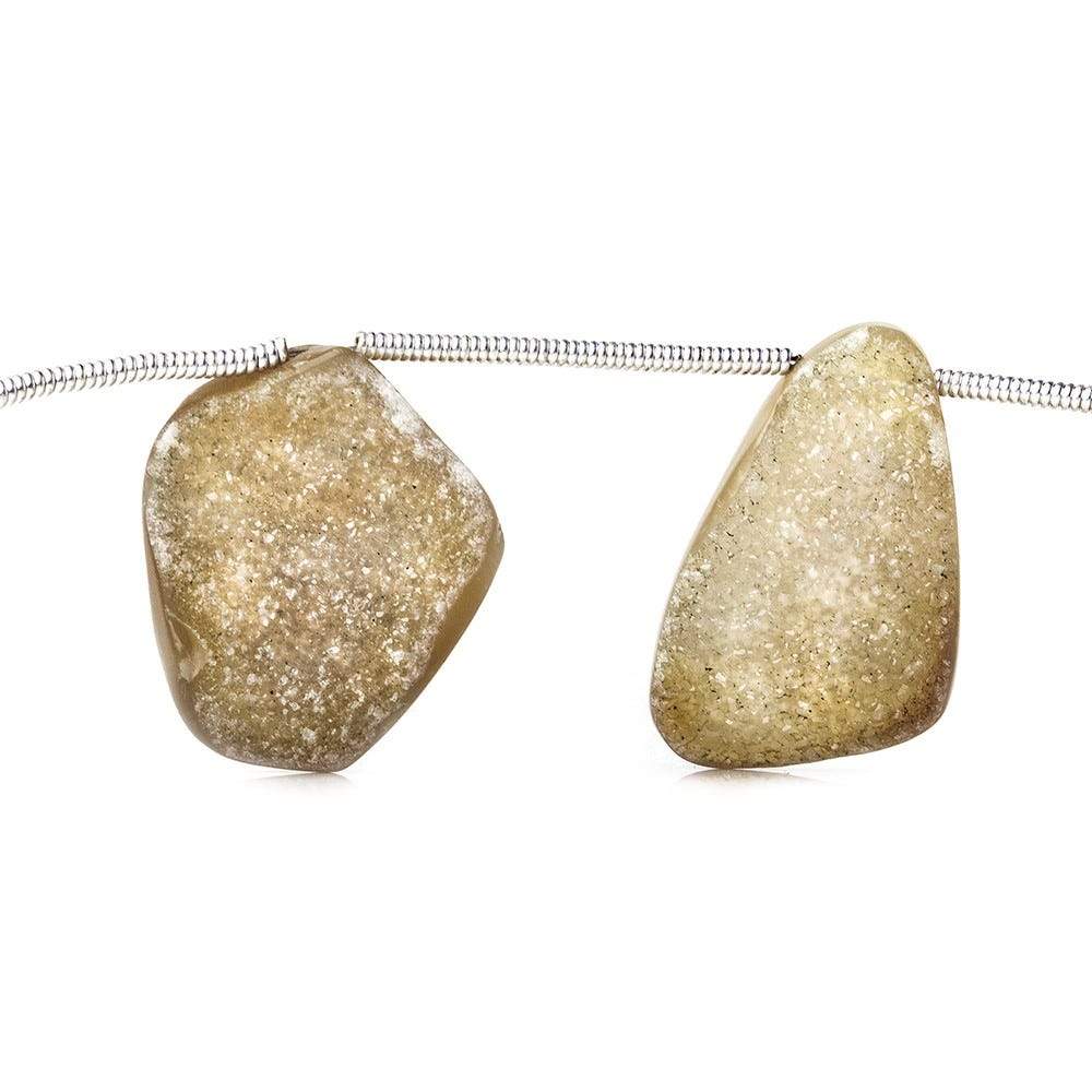 19x14-31x17mm Caramel Brown Agate Drusy Freeform Beads 11 pieces (ONLINE ORDER ONLY)