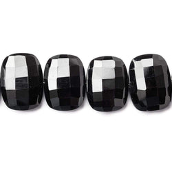 19x14mm Black Onyx side drilled Faceted Cushion beads 8 inch 14 pieces AAA (ONLINE ORDER ONLY)