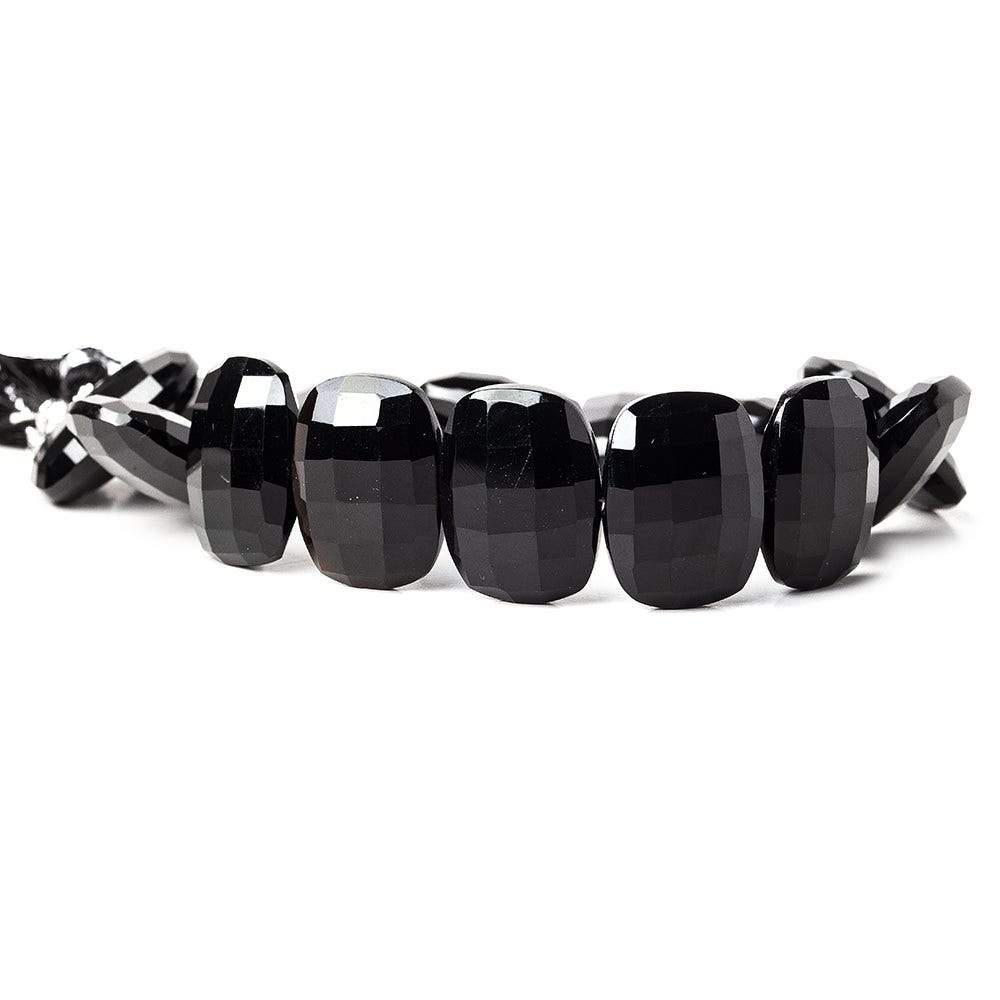 19x14mm Black Onyx side drilled Faceted Cushion beads 8 inch 14 pieces AAA (ONLINE ORDER ONLY)