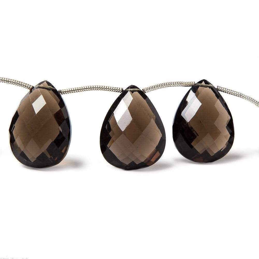 19x14mm Smoky Quartz Pear Briolette Beads 8 inch 11 pieces (ONLINE ORDER ONLY)