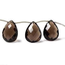 19x14mm Smoky Quartz Pear Briolette Beads 8 inch 11 pieces (ONLINE ORDER ONLY)