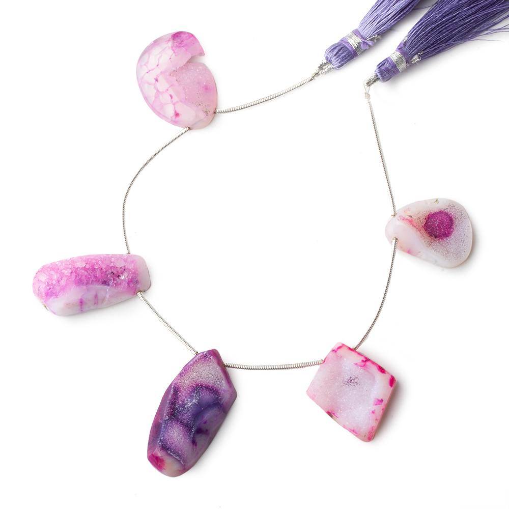 19x16-30x14mm Cotton Candy Purple Agate Drusy Freeform Beads 5 pieces (ONLINE ORDER ONLY)