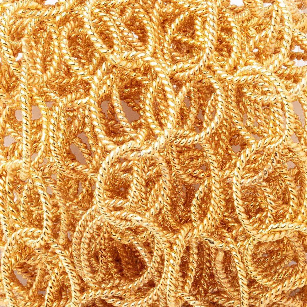 19x16mm & 15mm 22kt Gold Plated Twisted Satin Oval & Round Link Chain (ONLINE ORDER ONLY)