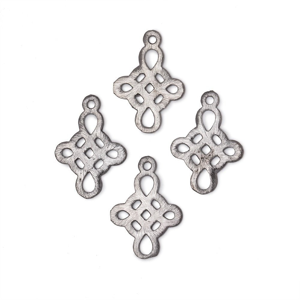 19x16mm Brushed Filigree Cross Charm Set of 4 pieces (ONLINE ORDER ONLY)