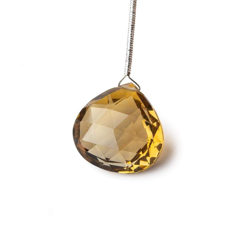19x18mm Honey Quartz Faceted Heart Focal Bead 1 piece AAA (ONLINE ORDER ONLY)
