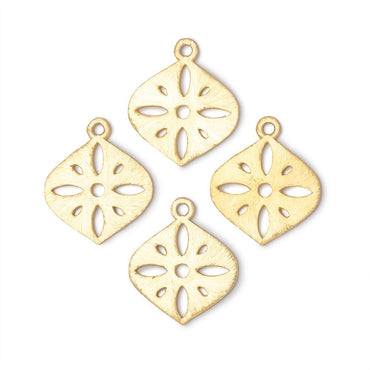 19x19.5mm Brushed Filigree Marquise Charm Set of 4 pieces (ONLINE ORDER ONLY)