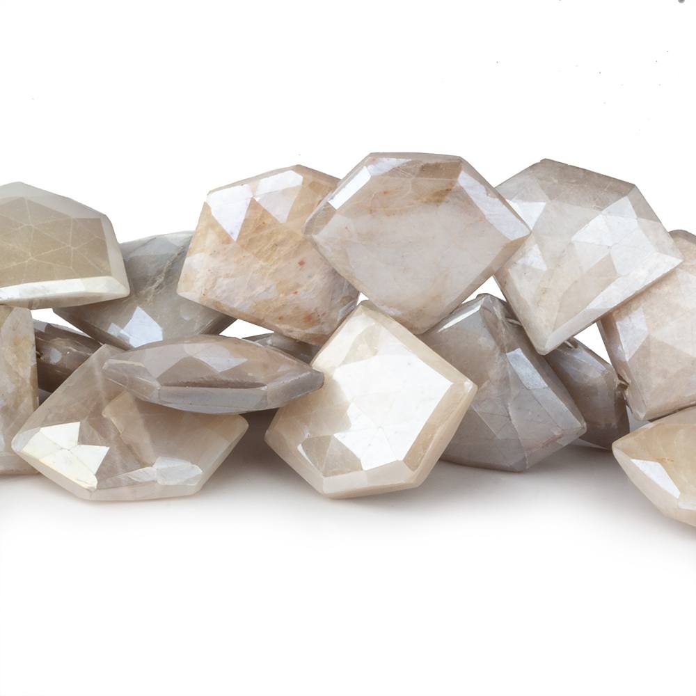 19x23-22x26mm Mystic Off White Moonstone Faceted Pentagonals 8 inch 32 beads (ONLINE ORDER ONLY)