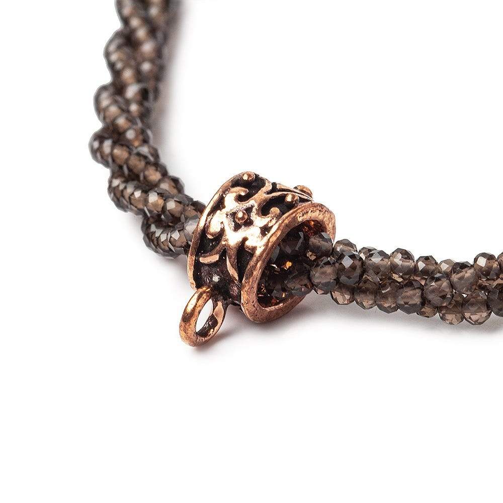 19x6mm Copper Bail with Cross Pattern Set of 4 (ONLINE ORDER ONLY)