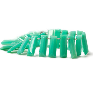 19x7mm Green Onyx Faceted Emerald Cut Beads 8 inch 21 pieces (ONLINE ORDER ONLY)