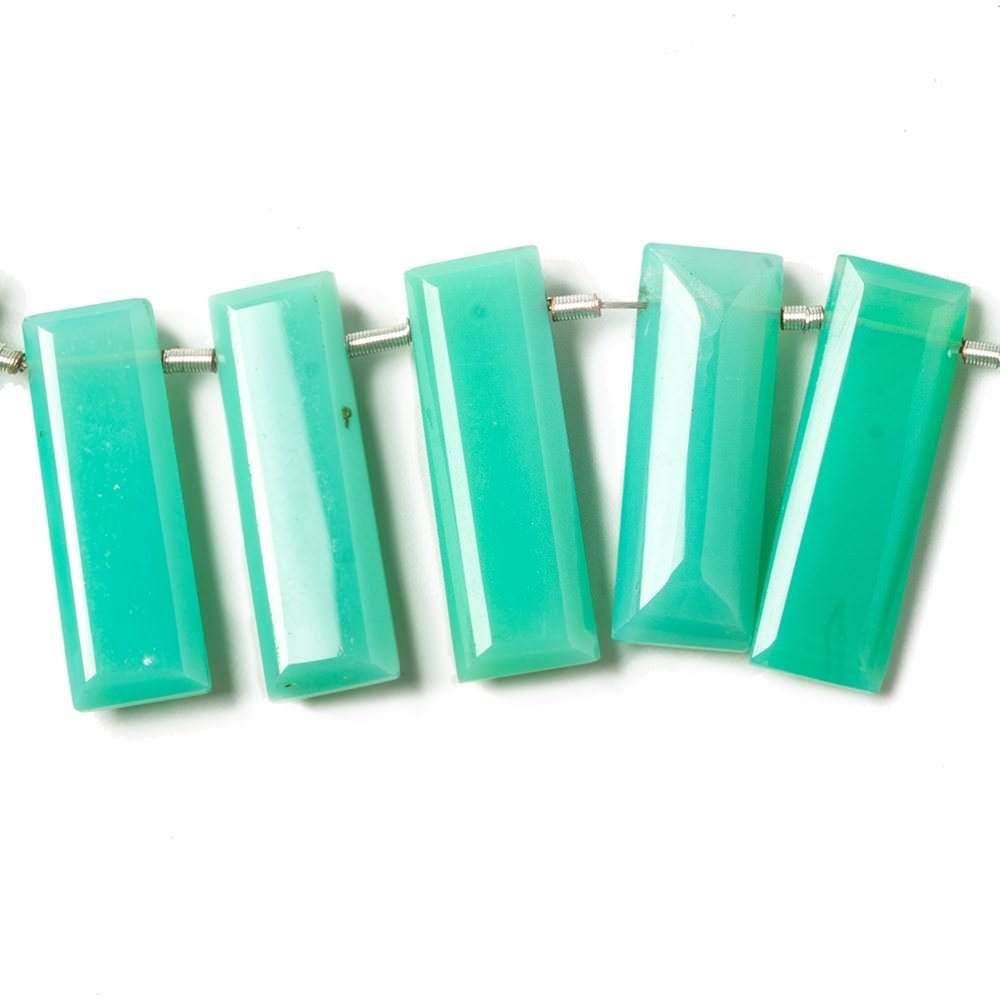 19x7mm Green Onyx Faceted Emerald Cut Beads 8 inch 21 pieces (ONLINE ORDER ONLY)