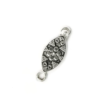 19x9mm Sterling Silver Box Clasp Marquise Flower Design 1 piece (ONLINE ORDER ONLY)