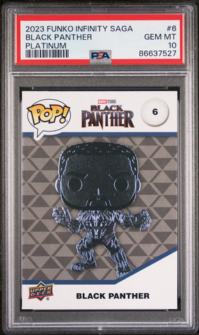 2023 UPPER DECK FUNKO POP MARVEL  BLACK PANTHER PLATINUM #6  PSA 10 (Online Order Only)