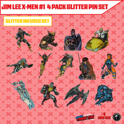 Jim Lee X-Men #1 4 Pack Exclusive Enamel GLITTER ✨ NYCC EXCLUSIVE Pin Set Only 250 Made (10/22/2025) (ONLINE ORDER ONLY)