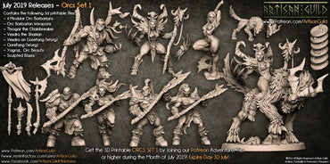 3D Printed Artisan Guild Standalone Weapons for Loot and Racks Orc Barbarians Set  28mm 32mm (Online Only)