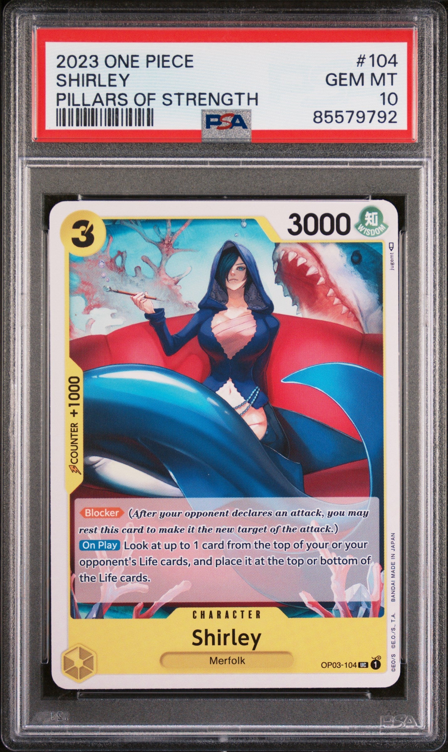 2023 ONE PIECE PILLARS OF STRENGTH SHIRLEY #104 - PSA GEM MT 10 (Online Order Only)