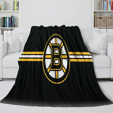Boston Bruins Blanket Flannel Throw Kids Room Decoration (Online Order Only)