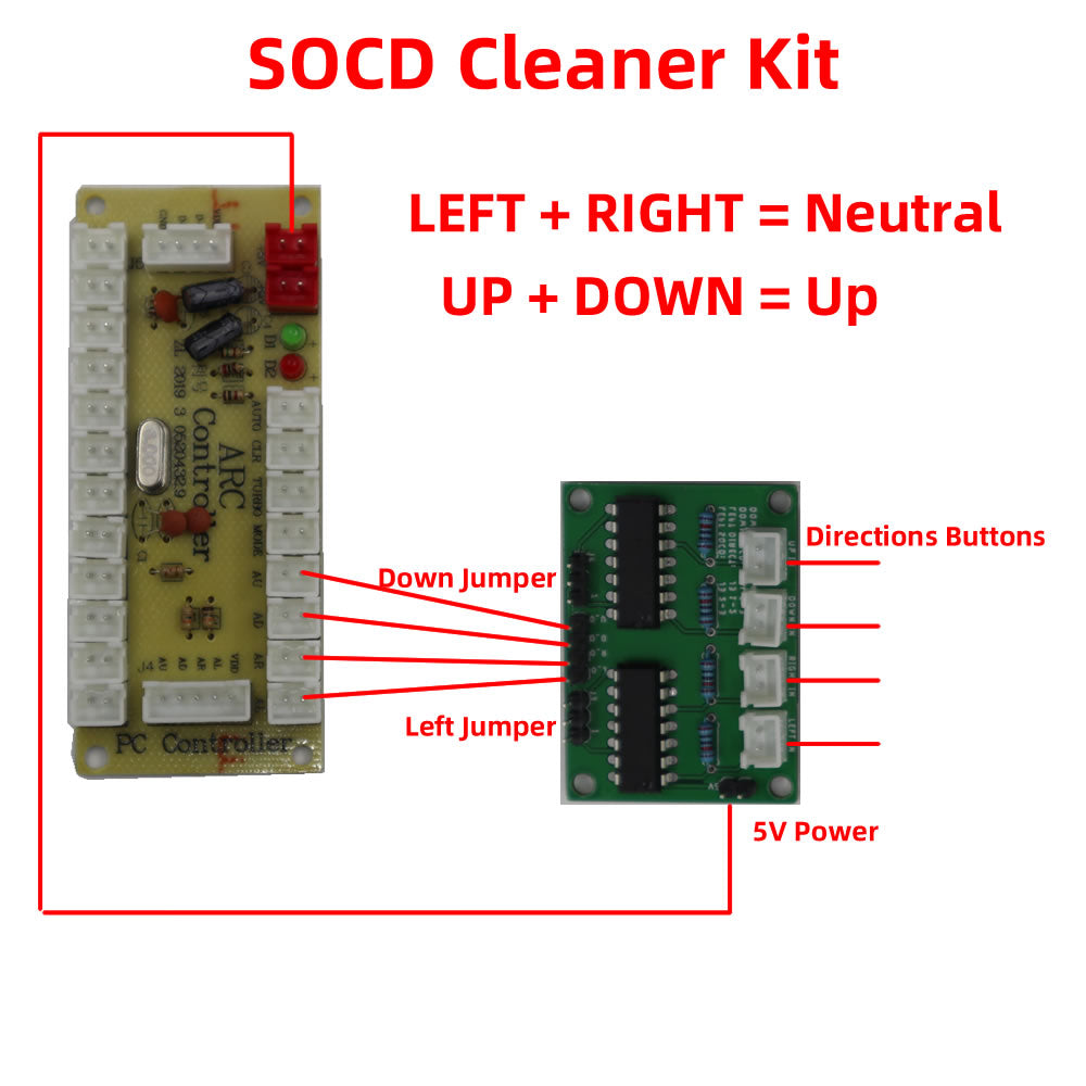 All Buttons Leverless-Style Arcade Joystick Fight Stick Game Controller SOCD Cleaner Kit (Online Only)