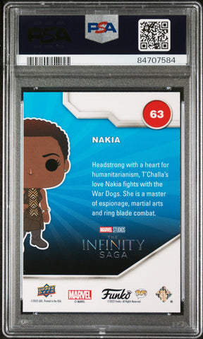 2023 UPPER DECK FUNKO POP MARVEL  NAKIA PATINA #63  PSA 10 (Online Order Only)