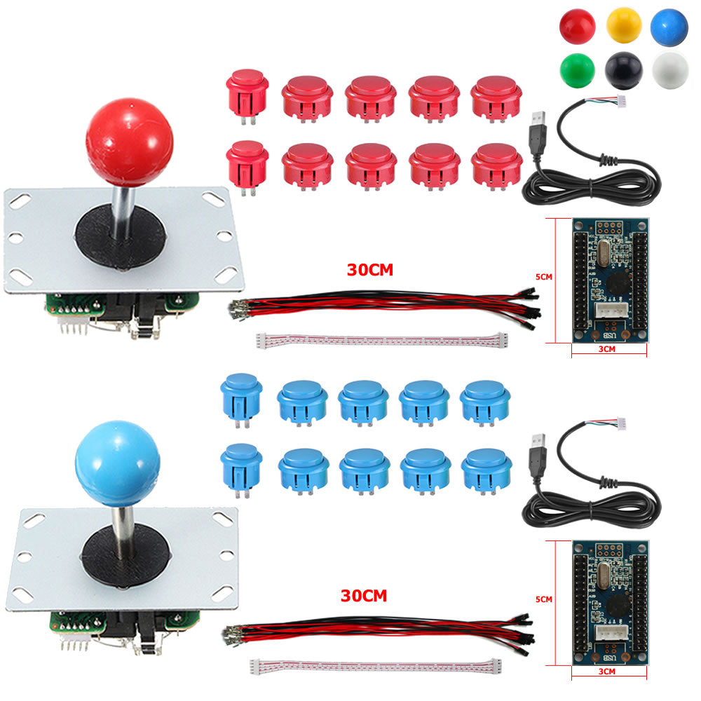 RAC-D300 DIY Arcade Joystick 5Pin 2 Players Kits Buttons USB Encoder Cables (Online Only)