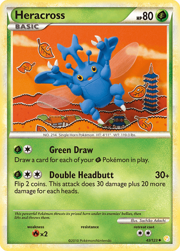Heracross (43/123) [HeartGold & SoulSilver: Base Set] (Online Only)