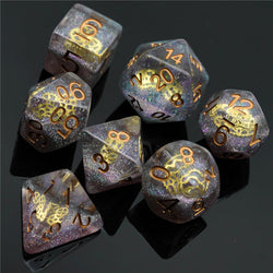 Glitter Mini Gearwheel Dice 7-Dice Dungeons and Dragons RPG (Online Only)