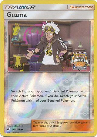 Guzma (115/147) (League Promo) (Staff) [Sun & Moon: Burning Shadows] (Online Only)
