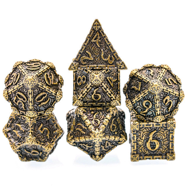 Gold Barrel Metal Dice（Dagger of Venom）7-Dice Udixi RPG (Online Only)