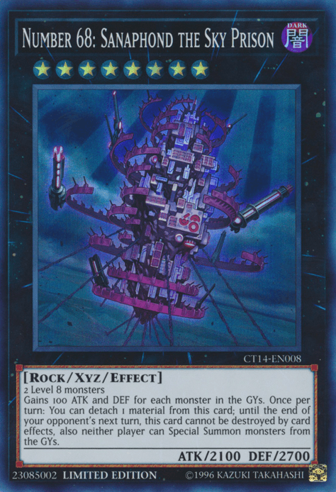 Number 68: Sanaphond the Sky Prison [CT14-EN008] Super Rare (ONLINE ORDER ONLY)