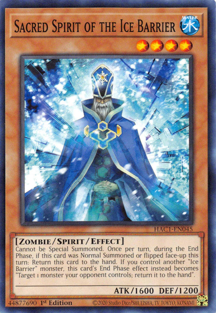 Sacred Spirit of the Ice Barrier (Duel Terminal) [HAC1-EN045] Parallel Rare (ONLINE ORDER ONLY)