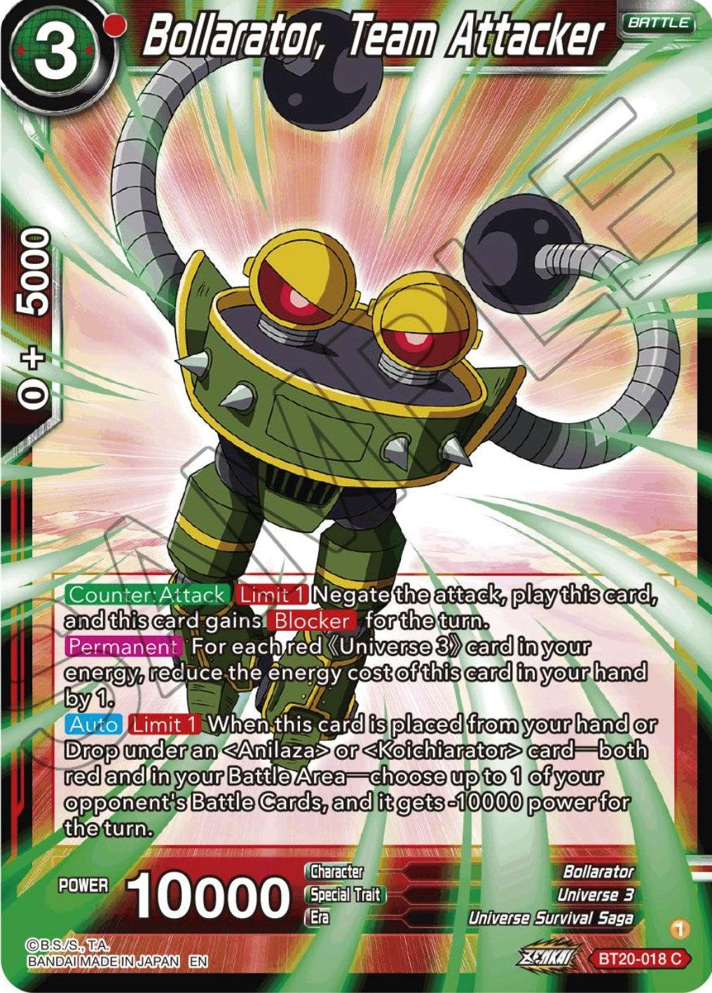 Bollarator, Team Attacker (BT20-018) [Power Absorbed] (ONLINE ORDER ONLY)