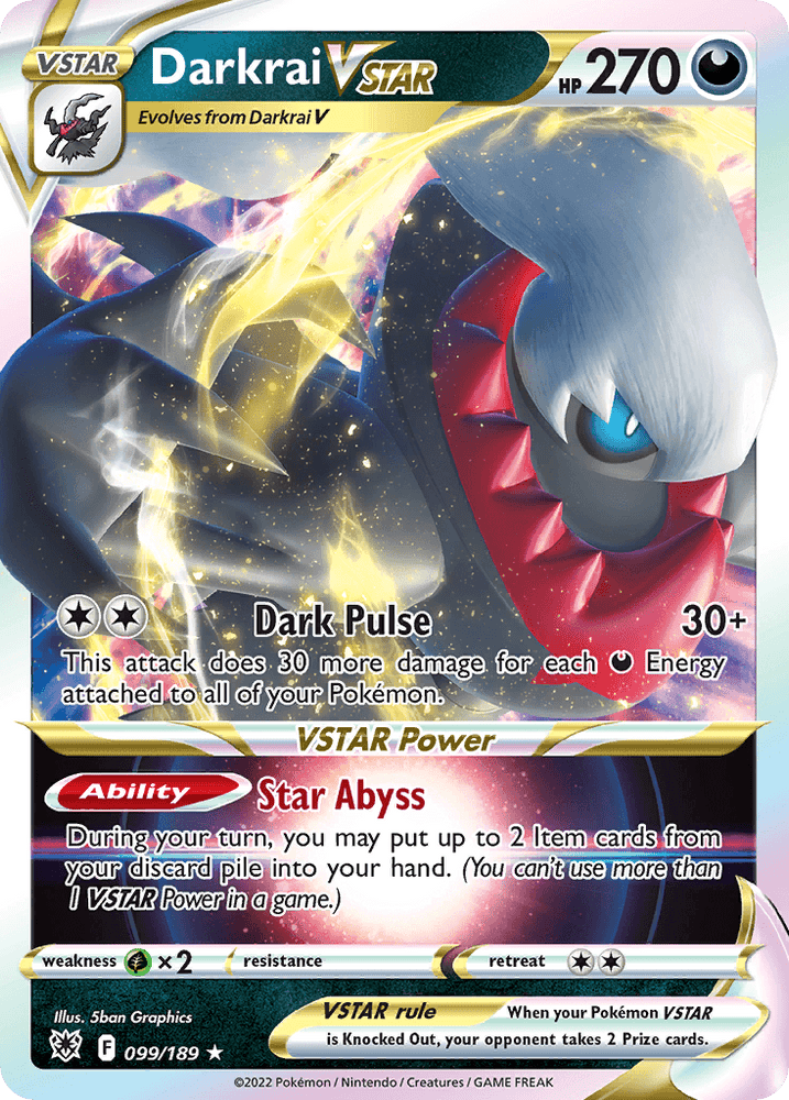 Darkrai VSTAR (099/189) (Jumbo Card) [Sword & Shield: Astral Radiance] (Online Only)