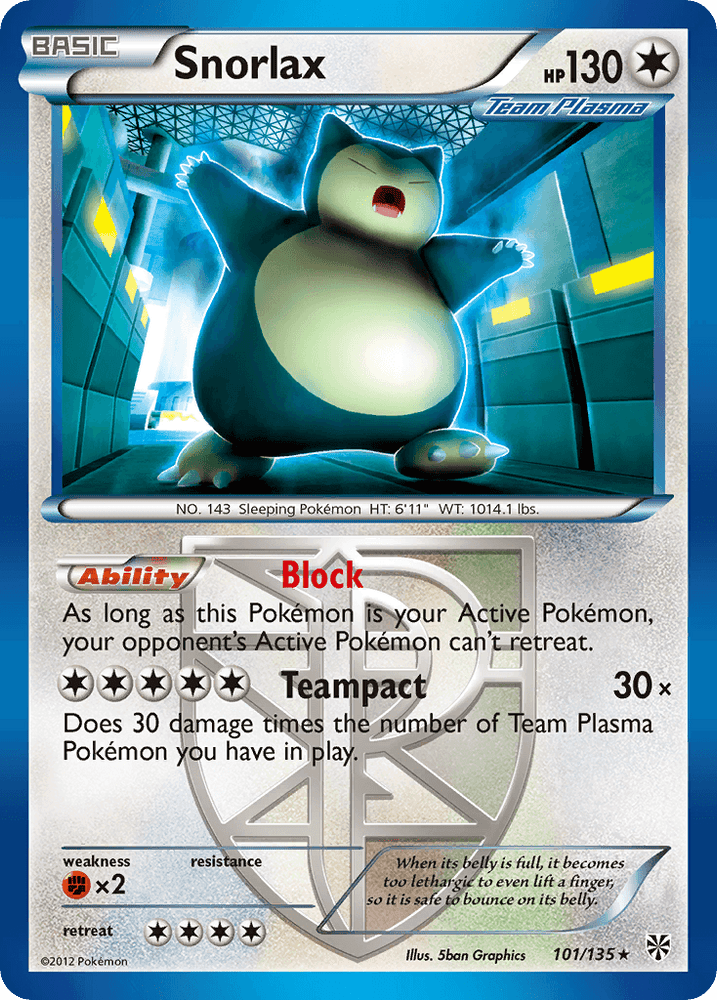 Snorlax (101/135) [Black & White: Plasma Storm] (Online Only)