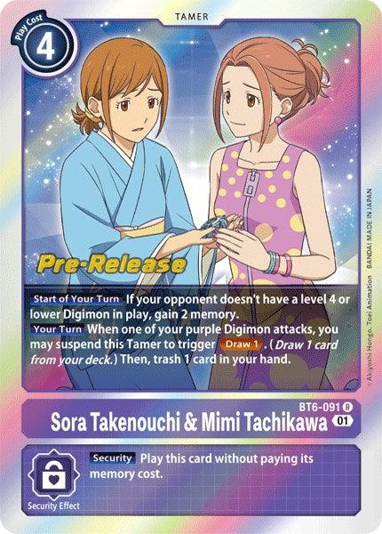 Sora Takenouchi & Mimi Tachikawa [BT6-091] [Double Diamond Pre-Release Cards] (ONLINE ORDER ONLY)