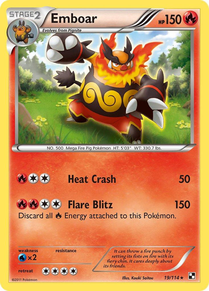Emboar (19/114) (Cracked Ice Holo) (Theme Deck Exclusive) [Black & White: Base Set] (Online Only)