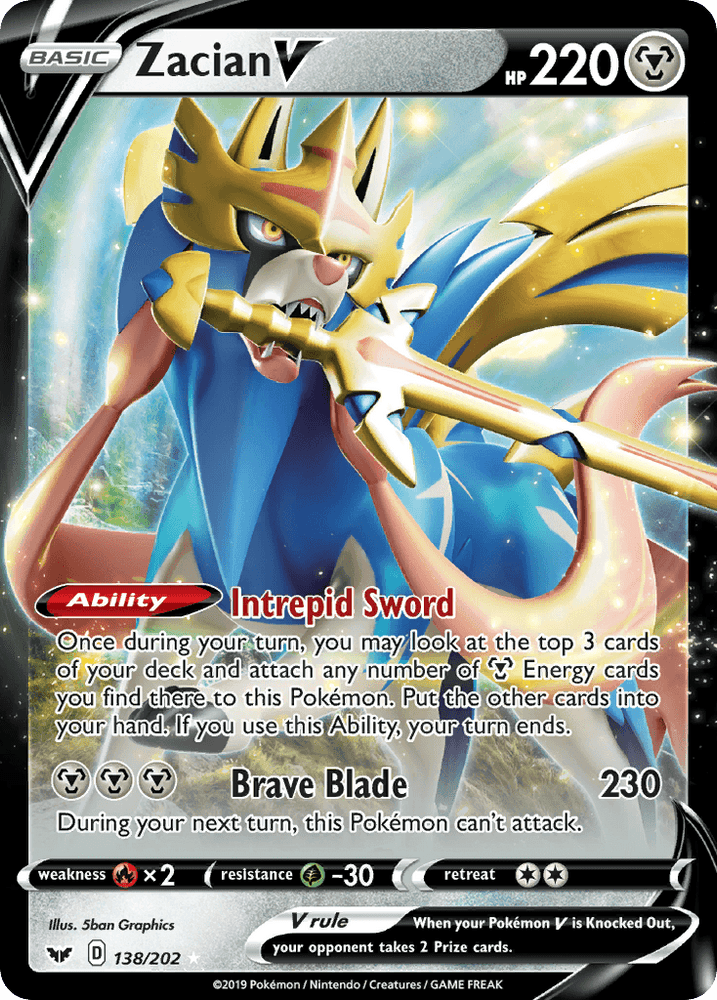 Zacian V (138/202) [Sword & Shield: Base Set] (Online Only)