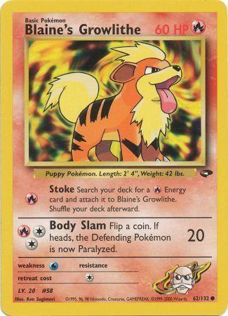 Blaine's Growlithe (62/132) [Gym Challenge Unlimited] (Online Only)