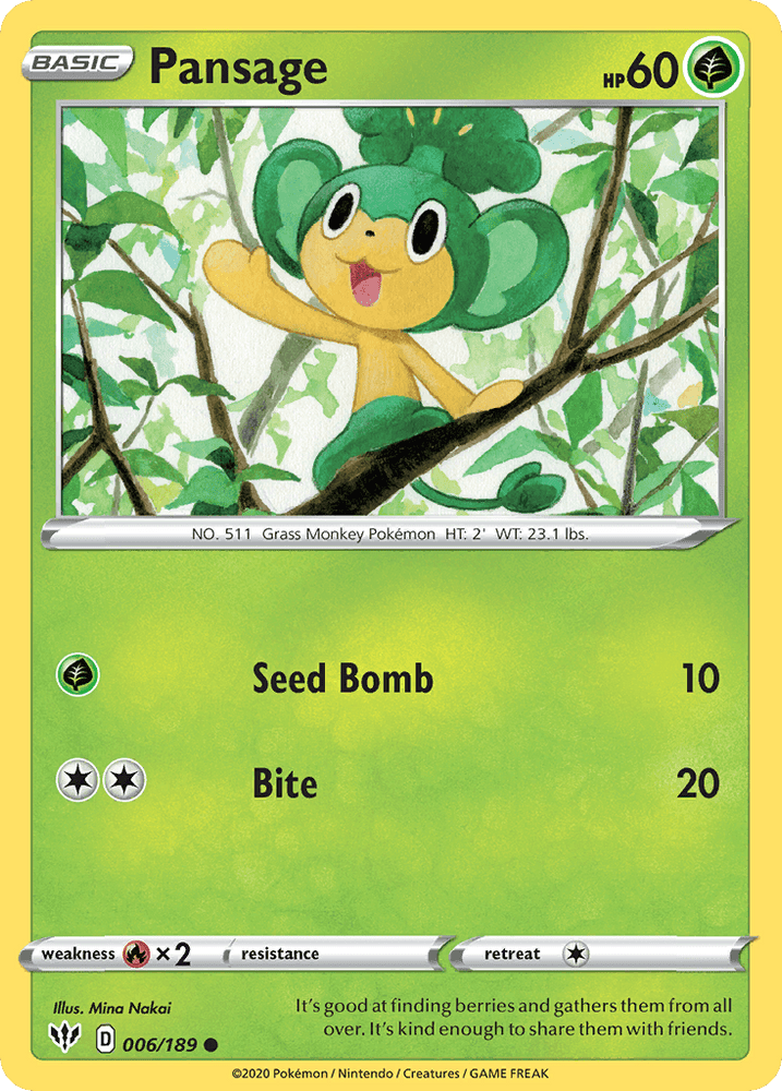 Pansage (006/189) [Sword & Shield: Darkness Ablaze] (Online Only)