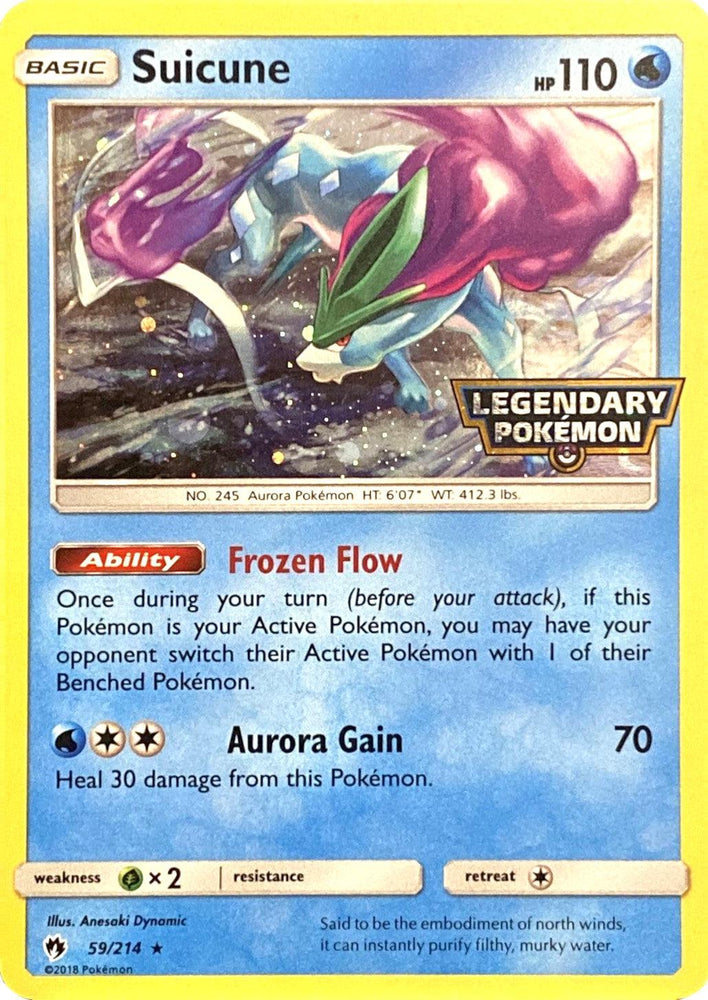 Suicune (59/214) (Legendary Pokemon Stamped) [Sun & Moon: Lost Thunder] (Online Only)