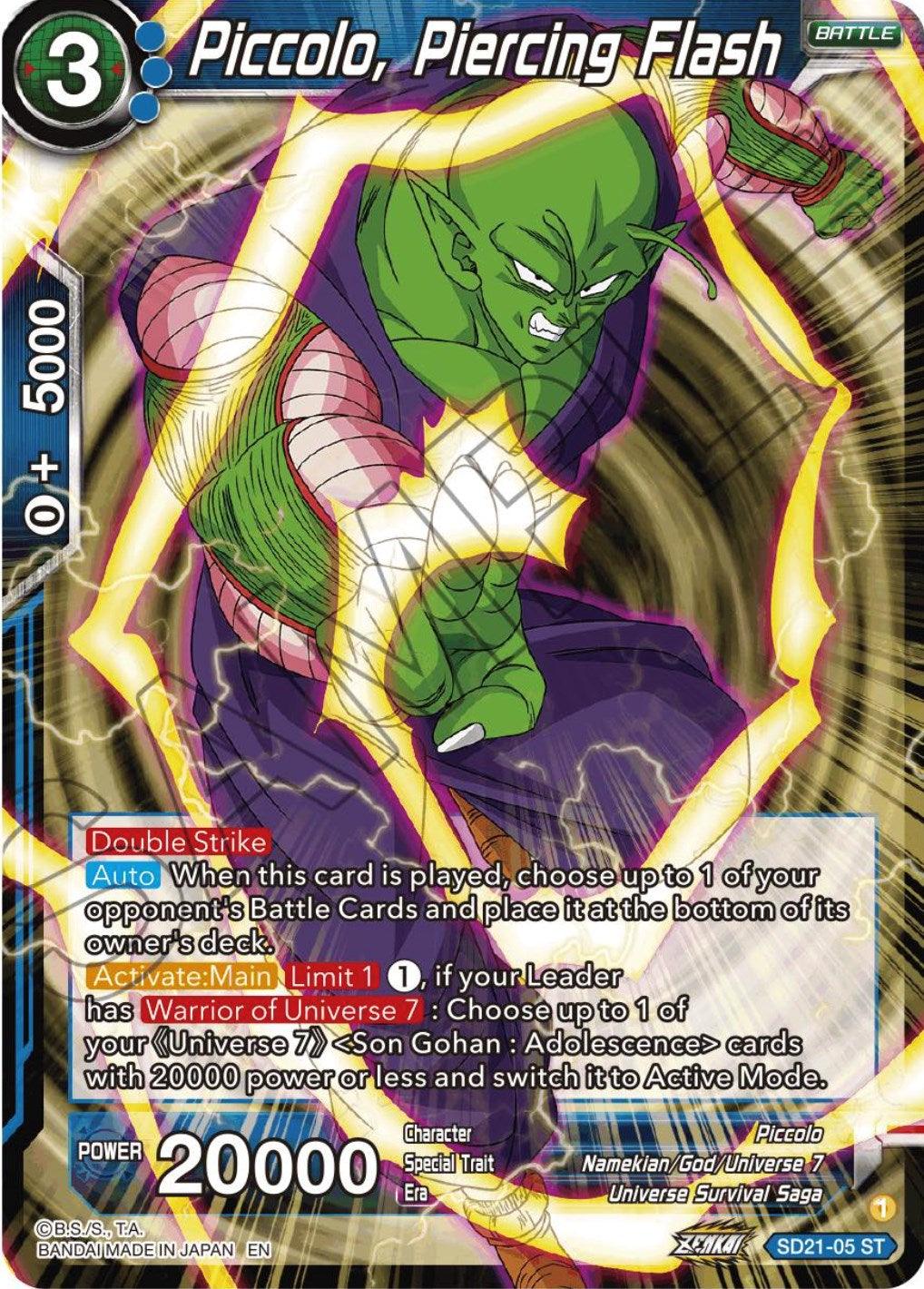 Piccolo, Piercing Flash (Starter Deck Exclusive) (SD21-05) [Power Absorbed] (ONLINE ORDER ONLY)