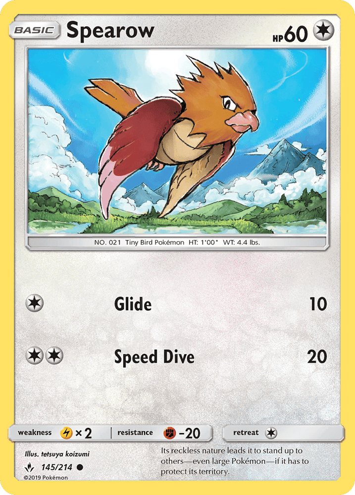 Spearow (145/214) [Sun & Moon: Unbroken Bonds] (Online Only)